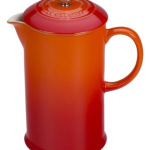 Le Creuset Stoneware 27-Ounce French Press, Flame