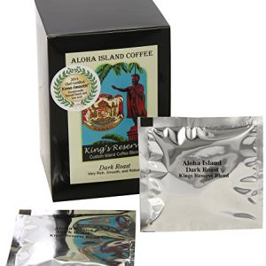 Aloha Island Kona Smooth Dark Roast Kings Reserve Hawaiian Blend Coffee Pods, 36 - 8Grams