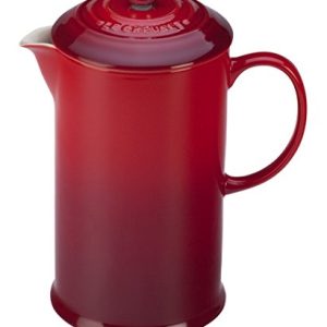 Le Creuset of America Stoneware Petite French Press, 12 oz, Cherry